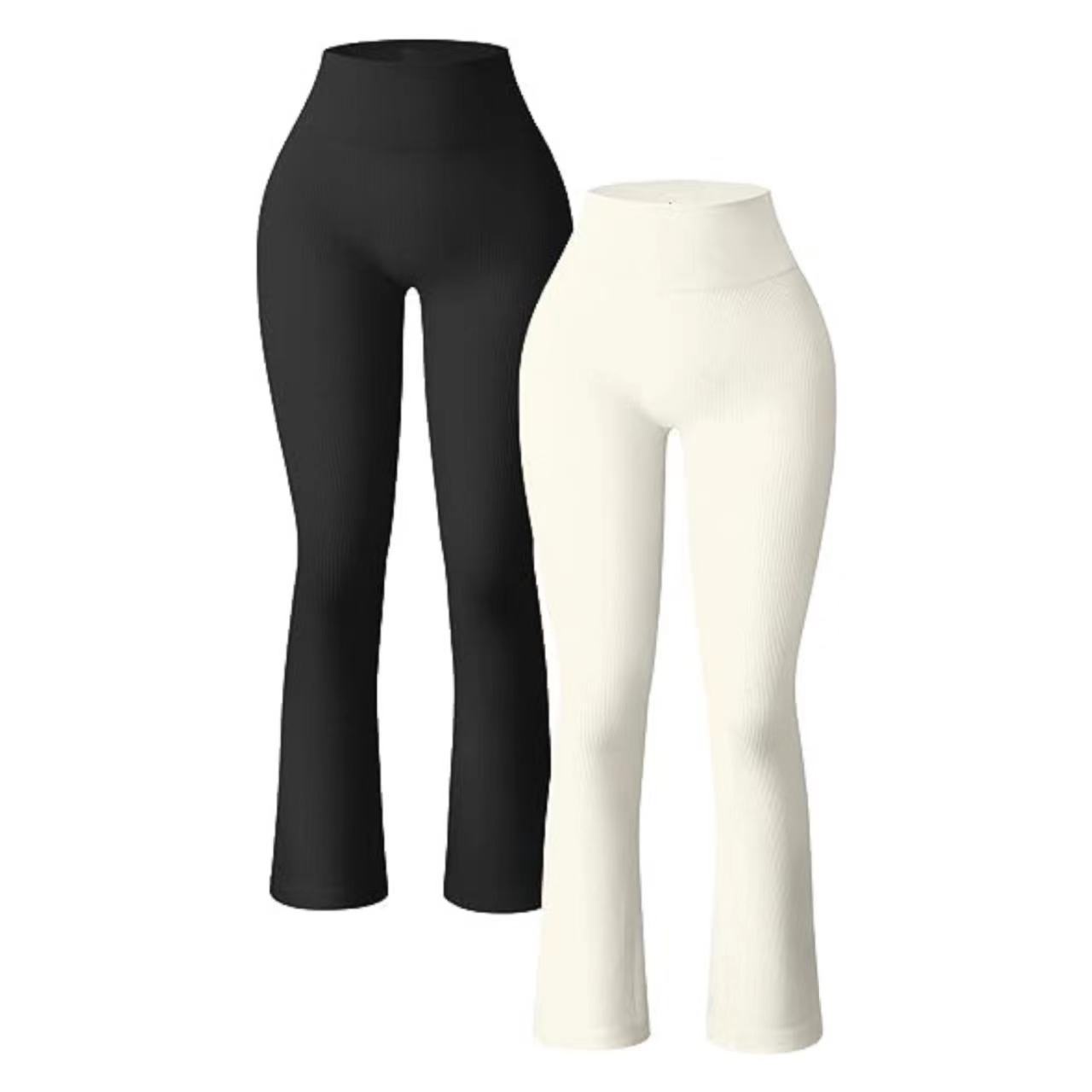 Sports And Leisure Rib Workout High Waist Flared Pants